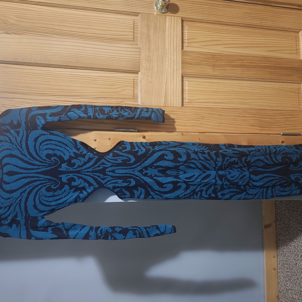 Blue and Black Patterned Dress